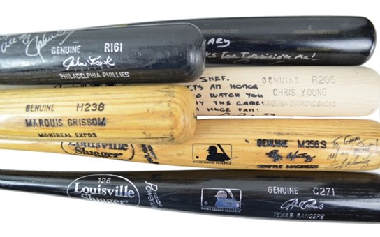 Lot of Six Signed Game Model Baseball Bats (to Gary Sheffield)